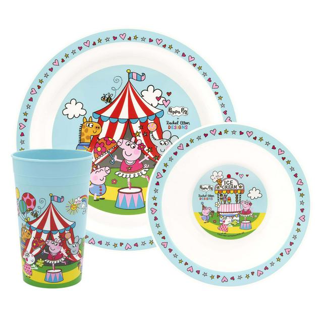 Hasbro Peppa Pig Kids Plastic Dinner Set Blue Sainsbury s