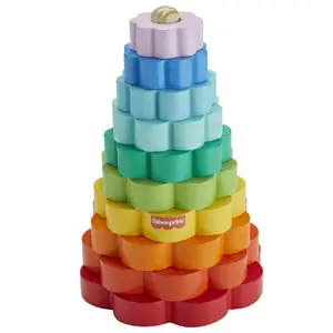 Fisher-Price 10 Pieces Wooden Ring Stacker Fine Motor Toy