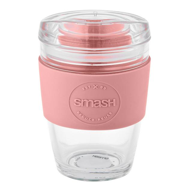 SMASH Glass Coffee Cup - Pink