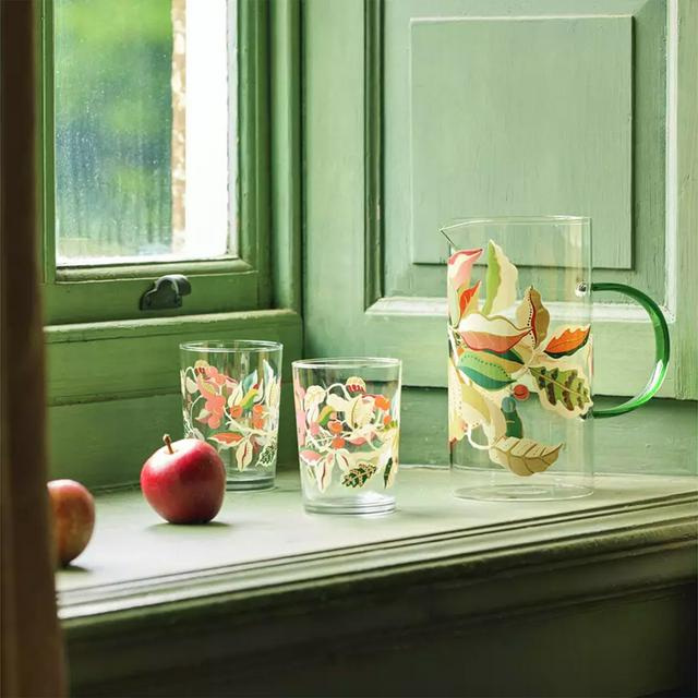 Habitat x Sanderson & National Trust Berries Glass Jug