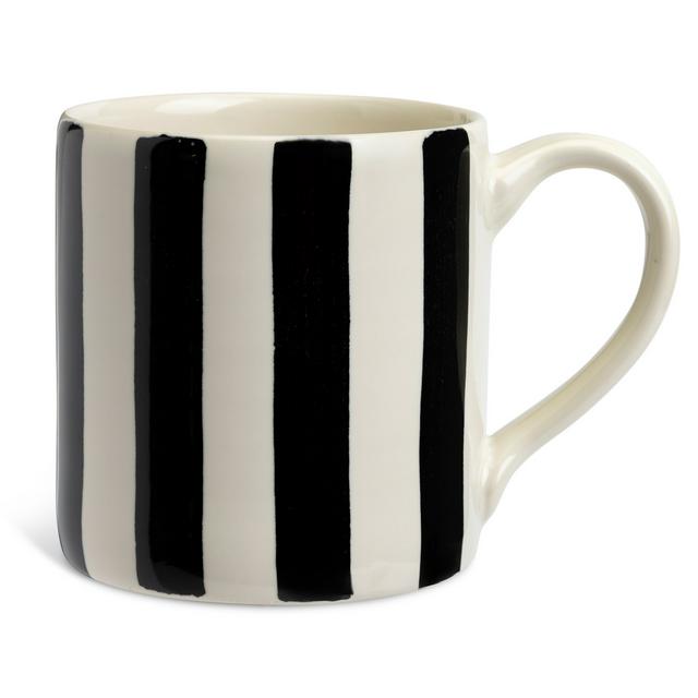 Habitat Hand Painted Stripe Mug - Black - gallery image 1