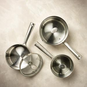 Habitat Ellipse Brushed 3 Piece Stainless Steel Pan Set - gallery image 2