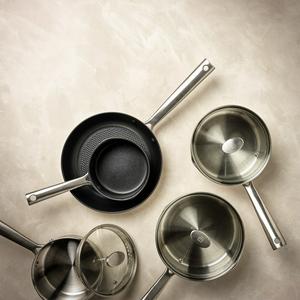 Habitat Ellipse Brushed 5 Piece Stainless Steel Pan Set - gallery image 2