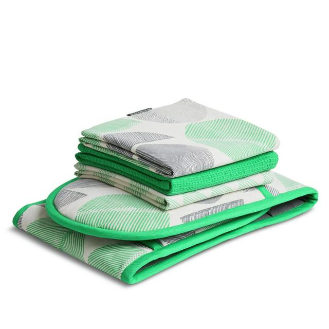 Habitat Pack of 3 Linear Circles Tea Towel