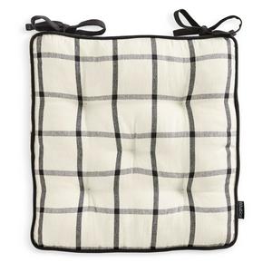 Habitat Woven Industrial Check Seat Cushion - Neutral - gallery image 4