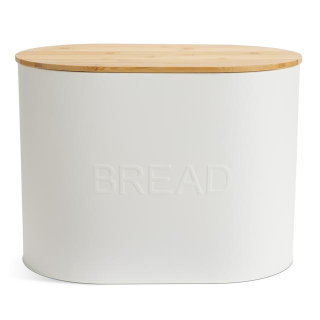 Habitat Embossed Text Carbon Steel Bread Bin - gallery image 1