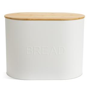 Habitat Embossed Text Carbon Steel Bread Bin