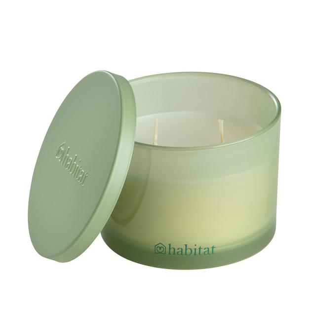 Sainsburys Habitat Scented Multi Wick Candle - Rhubarb & Elderflower.