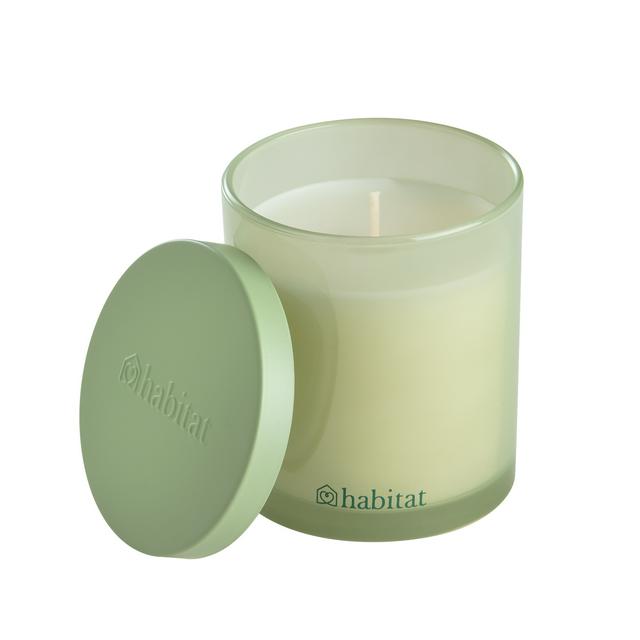 Sainsburys Habitat Scented Small Candle with Lid - Rhubarb & Elderflower