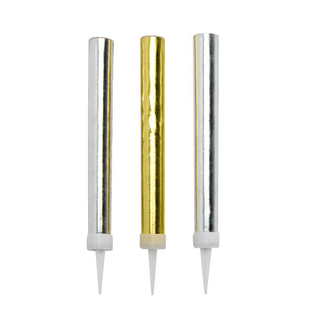Sainsbury's Home Pack of 3 Gold & Silver Ice Fountain For Cakes - gallery image 1
