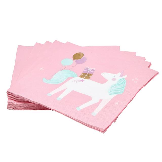 Sainsbury's Home Pack of 20 3ply Unicorn Paper Napkins - 33cm