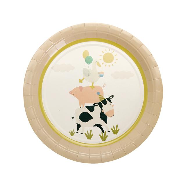 Sainsbury's Home Pack of 10 Farmyard Animals Paper Plates -  23cm