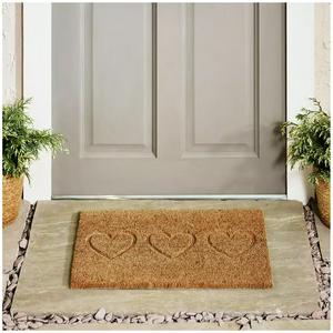 Sainsbury's Home Hearts Debossed Coir Doormat - 40x60cm
