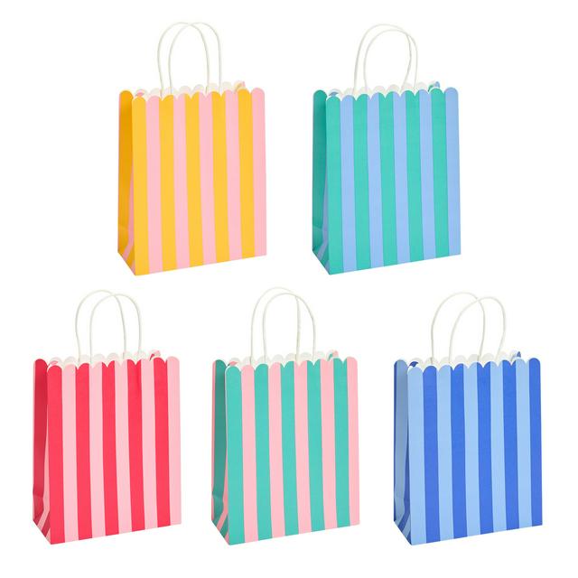 Sainsbury's Home Pack of 10 Colourful Striped Party Gift Bags