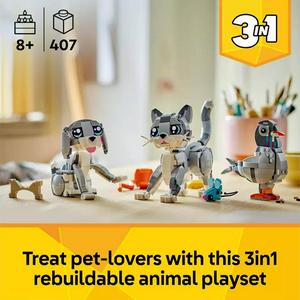LEGO Creator 3 in 1 Playful Cat Figure Toy Animal Set 31163 - gallery image 2