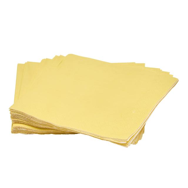 Sainsbury's Home Pack of 20 3ply Yellow Paper Napkins - 33cm