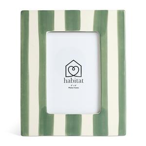 Habitat Ceramic Stripe Photo Frame Green - 4x6 - gallery image 2