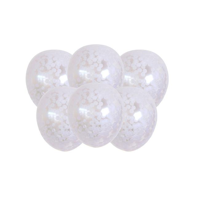 Sainsbury's Home Pack of 6 White Confetti 10" Balloons