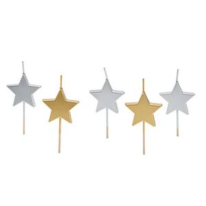 Sainsbury's Home Pack of 5 Metallic Star Candles