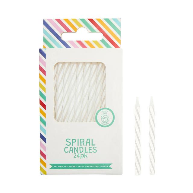 Sainsbury's Home Pack of 24 White Spiral Candles