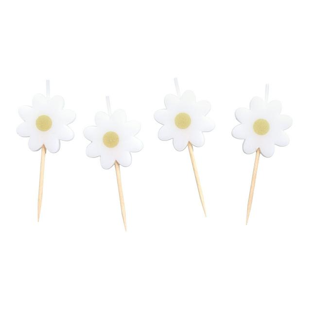 Sainsbury's Home Pack of 4 Daisy Icon Candles