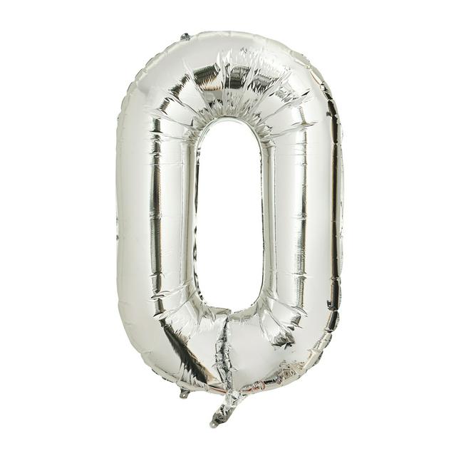 Sainsbury's Home 34" Silver Foil Number Birthday Balloon Age 0