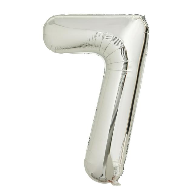 Sainsbury's Home 34" Silver Foil Number Birthday Balloon Age 7