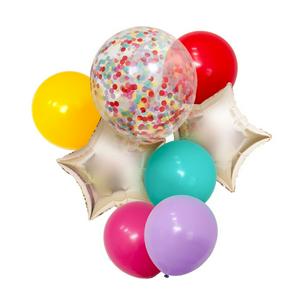 Sainsbury's Home Pack of 8 Rainbow Confetti & Star Balloon Pack