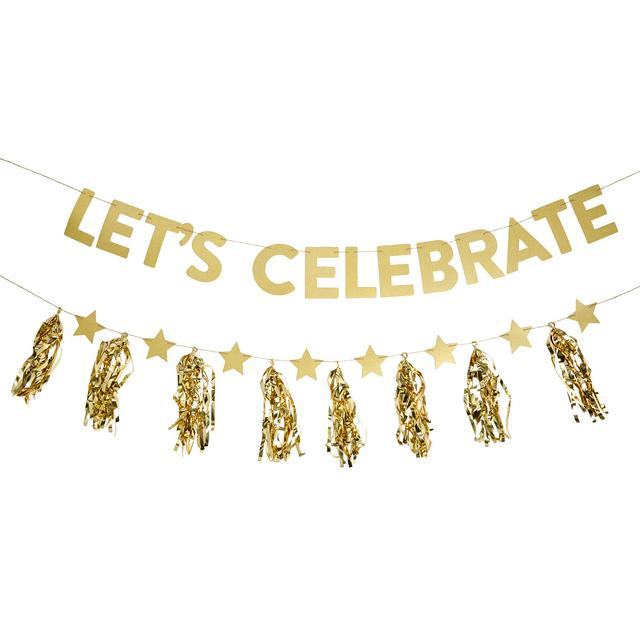 Sainsbury's Home Let's Celebrate Bunting Gold