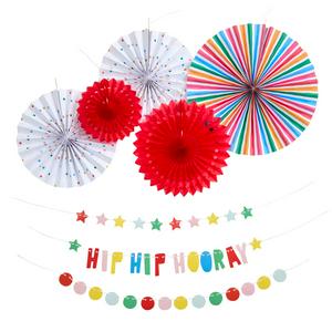 Sainsbury's Home Rainbow Honeycomb & Fans Decorations Pack