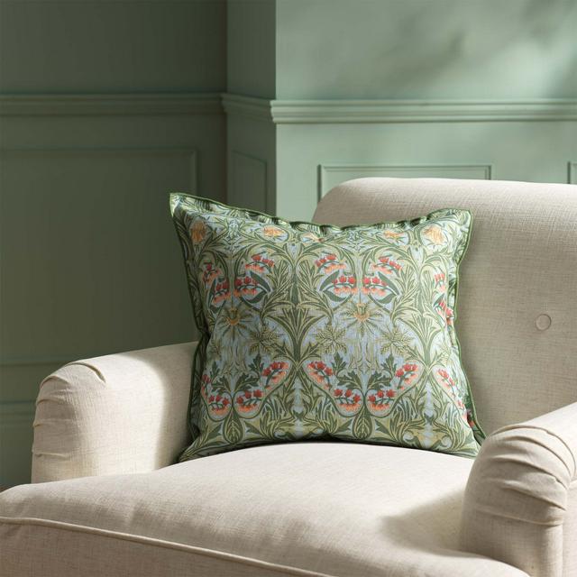 Habitat x Morris & Co. Bluebell Cushion With Double Flange - 50x50 - gallery image 1