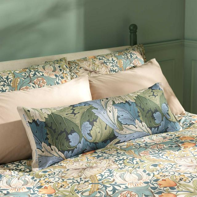 Habitat x Morris & Co . Acanthus Cushion with Ties - 30x80