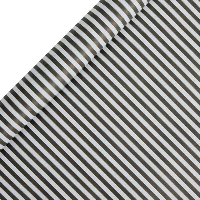 Sainsbury's Home 3m Black & White Kraft Stripe Roll Wrap - gallery image 1