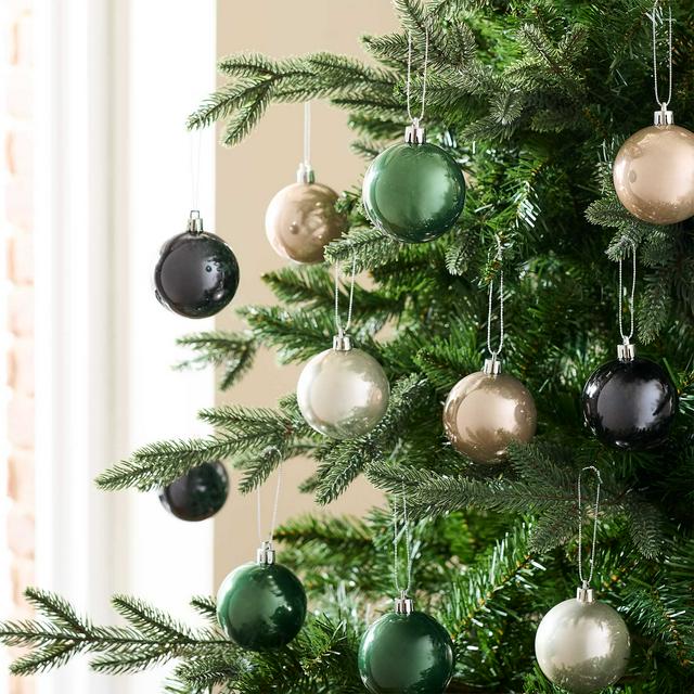 Habitat Pack of 24 Shatterproof Timeless Christmas Baubles   - gallery image 1