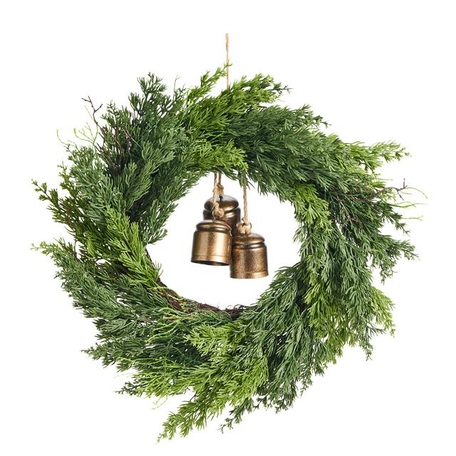 Sainsbury's Home 22in Ceder & Bells Wreath - gallery image 1