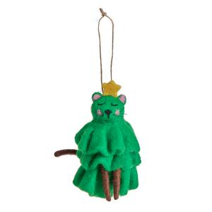 Habitat Single Felt Cat Christmas Tree Decoration - gallery image 2