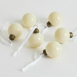 Habitat Pack of 6 Glass Mini Christmas Bauble - Ivory - gallery image 3