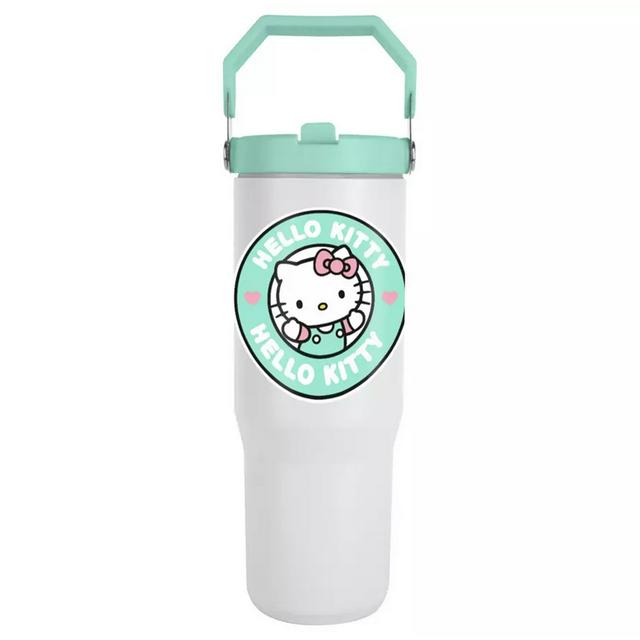 Hello Kitty Green & White Stainless Steel Soda Cup - 850ml