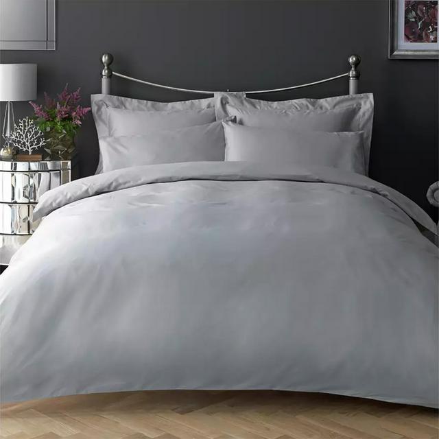 Habitat Egyptian Cotton 400TC Bedding Set - Grey - gallery image 1