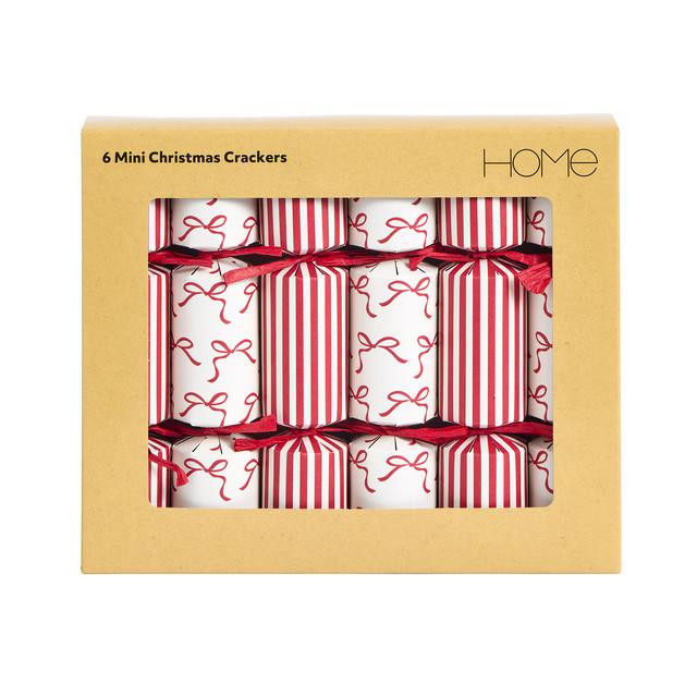 Sainsbury's Home Pack of 6 Candy Stripes & Bows Mini Crackers - gallery image 1