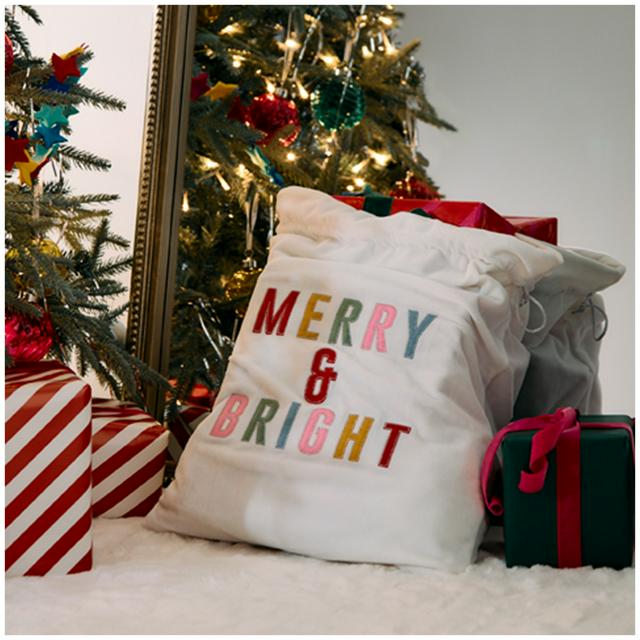Habitat Merry & Bright Off White Christmas Sack - gallery image 1