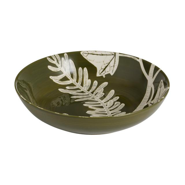 Sainsburys Habitat Floral Pasta Bowl - Green