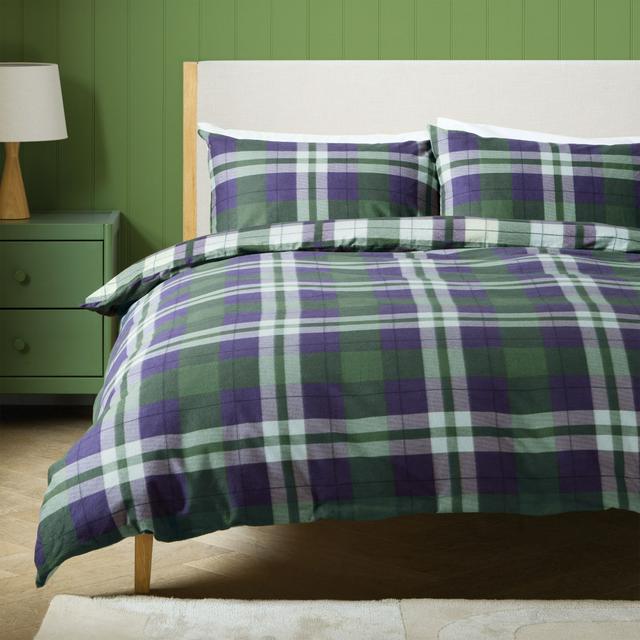 Sainsbury's Home Country Check Bedding Set - Green - gallery image 1