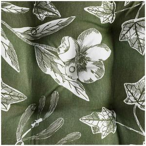 Habitat Floral Seat Cushion - Green - gallery image 2