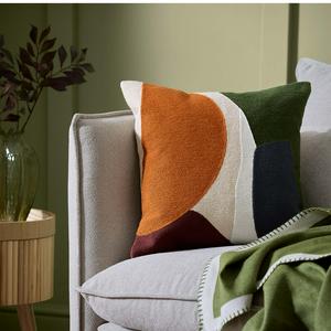 Habitat Autumn Abstract Crewel Cushion - 43x43 - gallery image 2