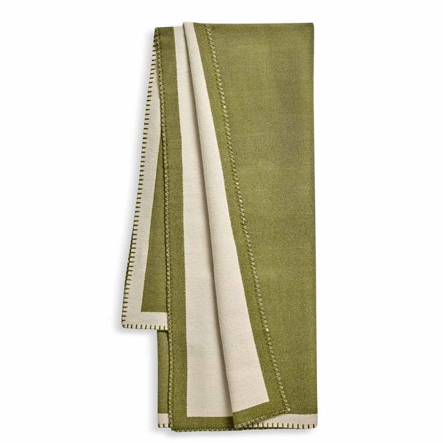 Habitat Blanket Stitch Throw - Green - 125x150