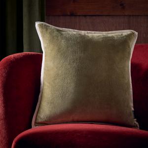 Habitat Cotton Velvet Cushion - Khaki - 43x43 - gallery image 2