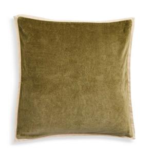 Habitat Cotton Velvet Cushion - Khaki - 43x43 - gallery image 3
