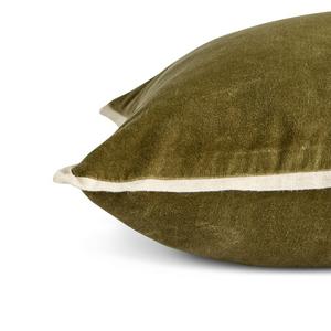 Habitat Cotton Velvet Cushion - Khaki - 43x43 - gallery image 4