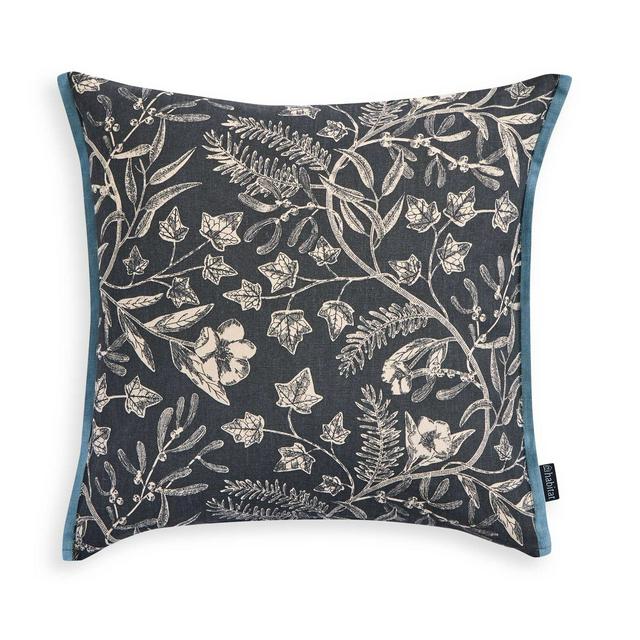 Habitat Mono Printed Winter Floral Cushion - 43x43
